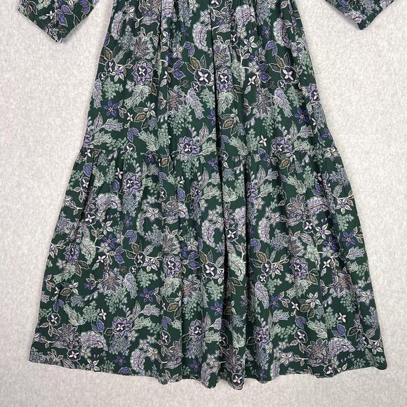 Marine Layer Forest Floral Ivy Smocked Midi Dress Size Small - Picture 8 of 14